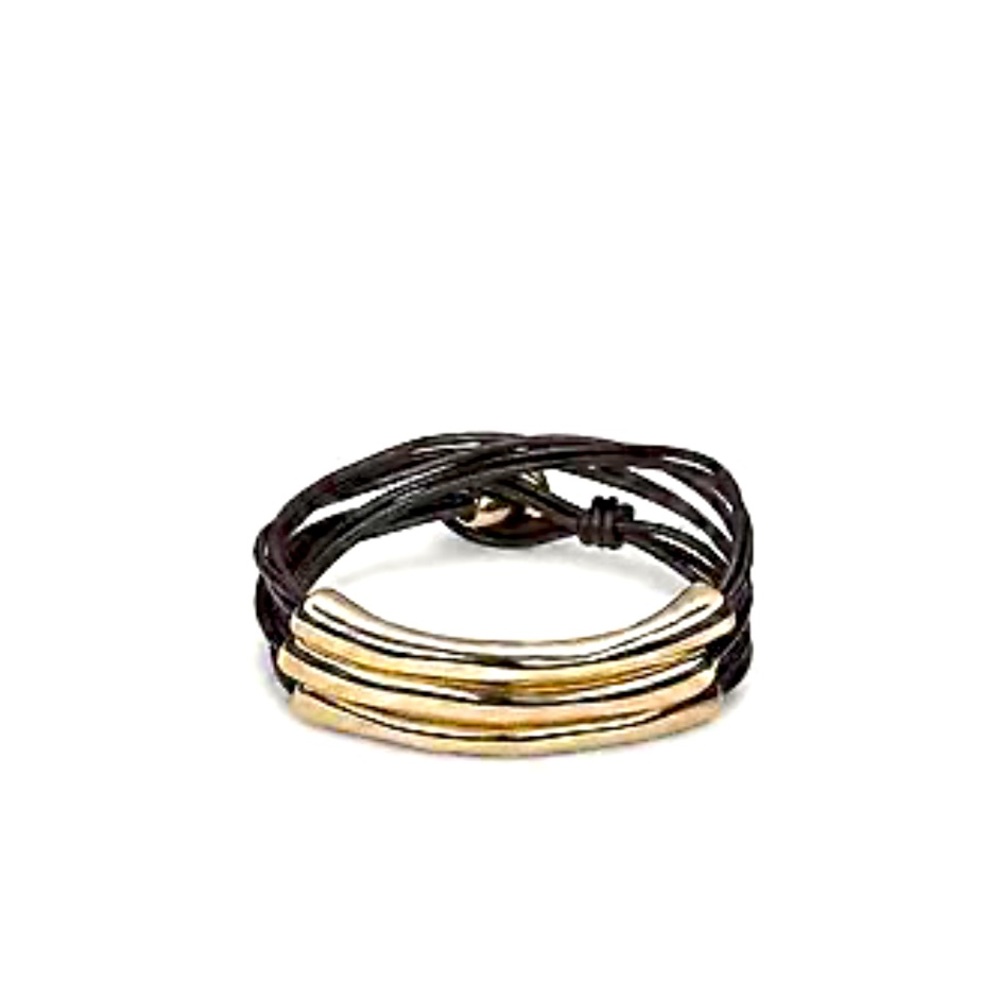 Uno de 50 Not To Be Golden Leather Bracelet
